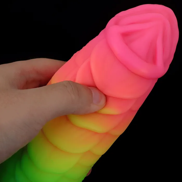 Domlust Luminous Dragon Monster Dildo Butt Plug Colorful Realistic Anal Dildos Silicone Sex Toy Anal