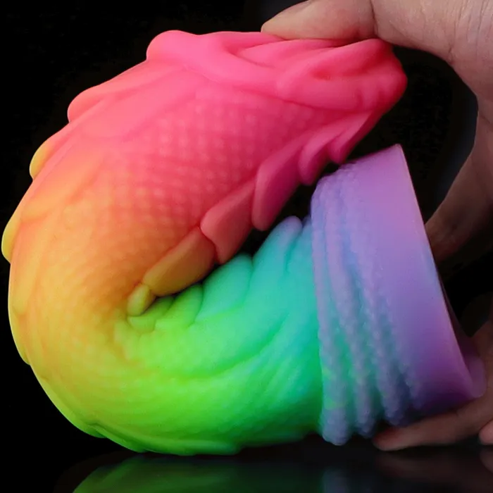 Domlust Luminous Dragon Monster Dildo Butt Plug Colorful Realistic Anal Dildos Silicone Sex Toy Anal
