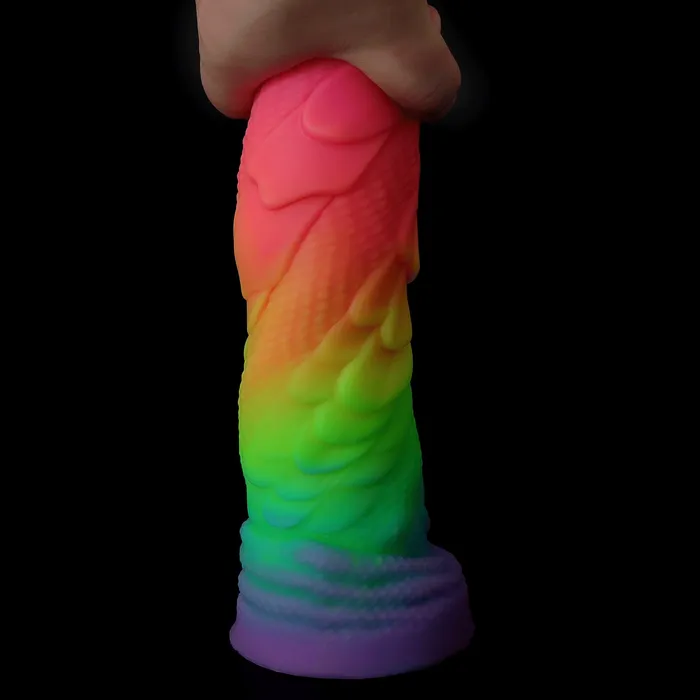 Domlust Luminous Dragon Monster Dildo Butt Plug Colorful Realistic Anal Dildos Silicone Sex Toy Anal