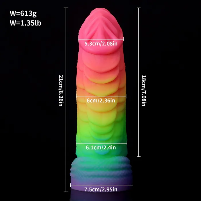 Domlust Luminous Dragon Monster Dildo Butt Plug Colorful Realistic Anal Dildos Silicone Sex Toy Anal