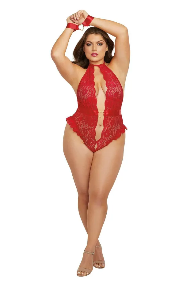 Dreamgirl Male Sex Toys Teddy With Restraints Queen Size Rouge