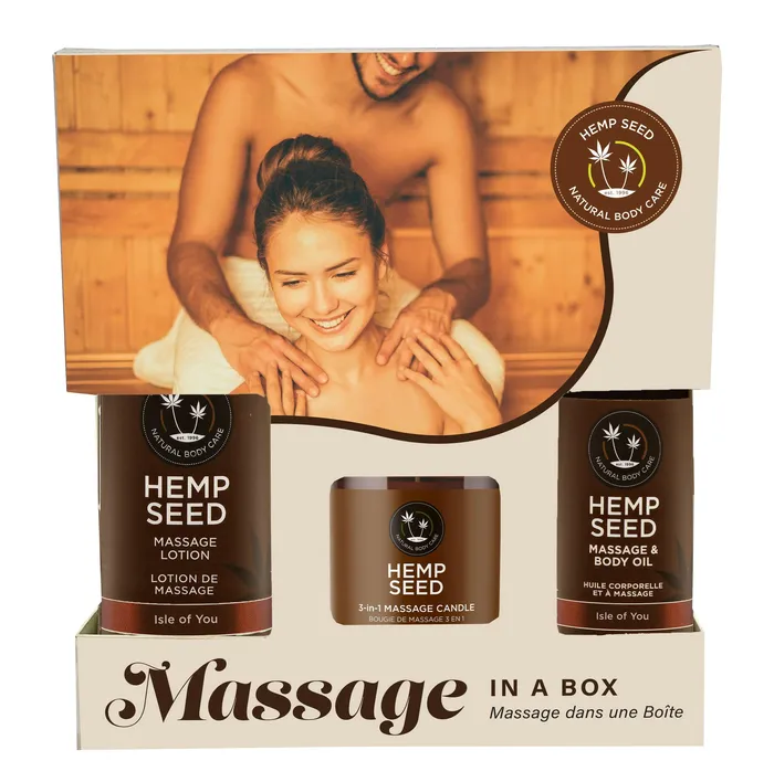 Earthly Body Couples Hemp Seed Massage in a Box Gift Set Isle of You