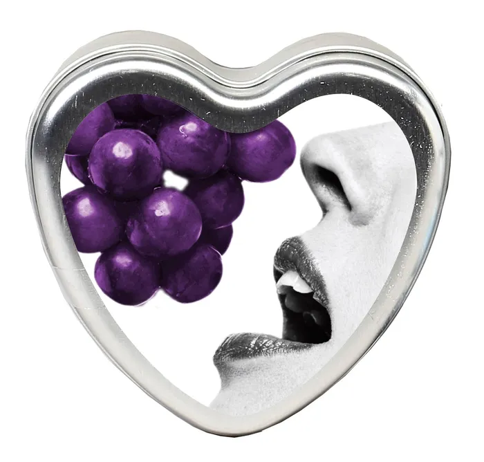 Edible Heart Candle Grape 4 Oz Earthly Body Anal