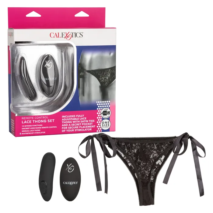 Female Sex Toys CalExotics Remote Control Lace Thong Set