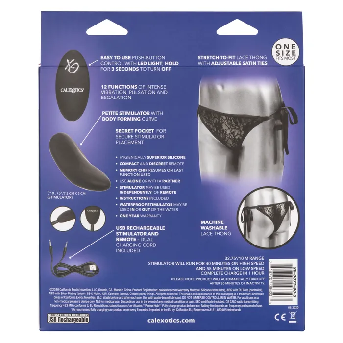 Female Sex Toys CalExotics Remote Control Lace Thong Set
