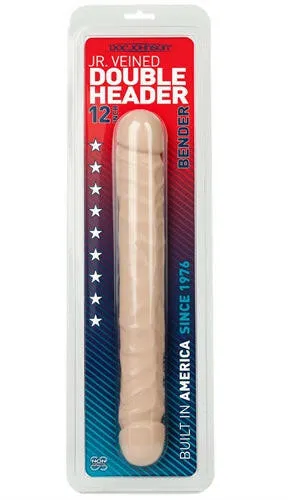 Female Sex Toys Doc Johnson Jr Veined Double Header 12 Bender White