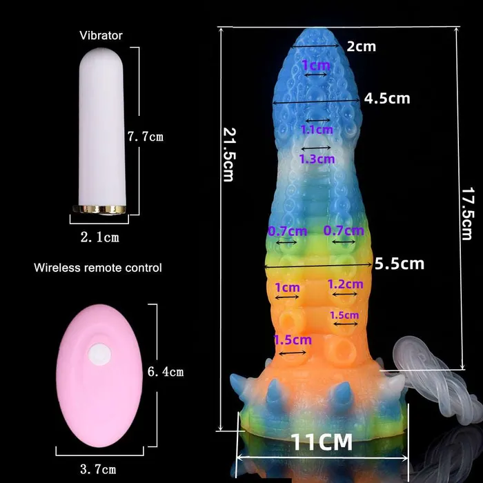 Female Sex Toys GIGANTEUS Ejaculating Fantasy Octopus Vibrator with Luminous Function DirtyToyz