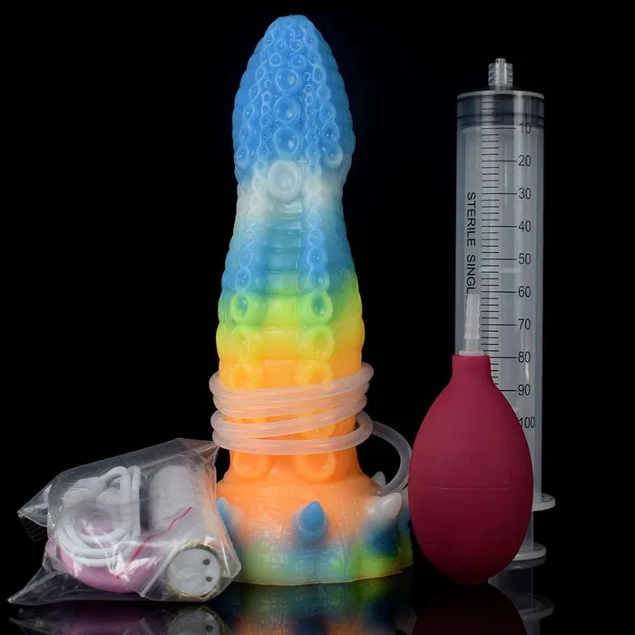 Female Sex Toys GIGANTEUS Ejaculating Fantasy Octopus Vibrator with Luminous Function DirtyToyz