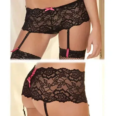 Female Sex Toys Rene Rofe Rene Rofe Crotchless Lace Boyleg With Garters ML