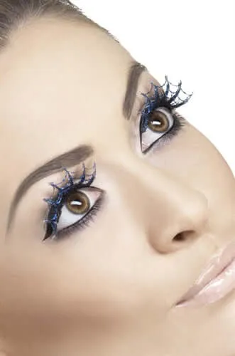Fever Lingerie Blue Glitter Spiderweb Eyelashes Vibrators