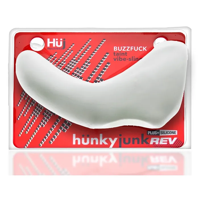 Hunkyjunk Vibrators BUZZFUCK sling with taint vibe WHITE ICE