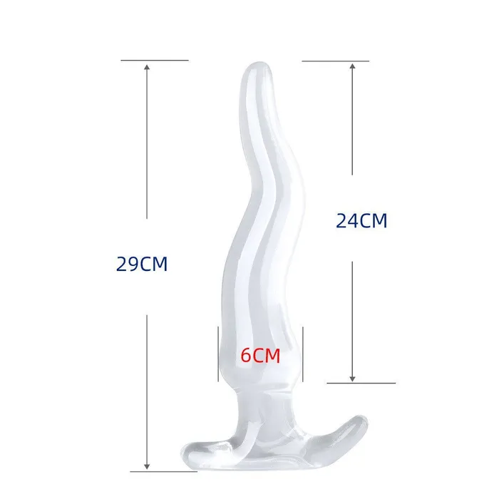 Jelly Anal Dildo Butt Plug Crystal Soft Anal Dilator Vaginal Prostate Massager Domlust Anal