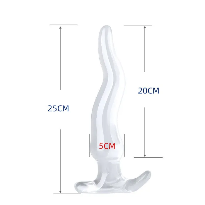 Jelly Anal Dildo Butt Plug Crystal Soft Anal Dilator Vaginal Prostate Massager Domlust Anal