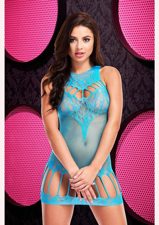 Lapdance Vibrators Raceback Mini Dress One Size Blue