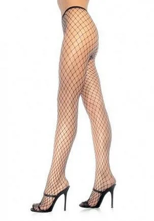 Leg Avenue Anal Spandex Diamond Net Pantyhose Black