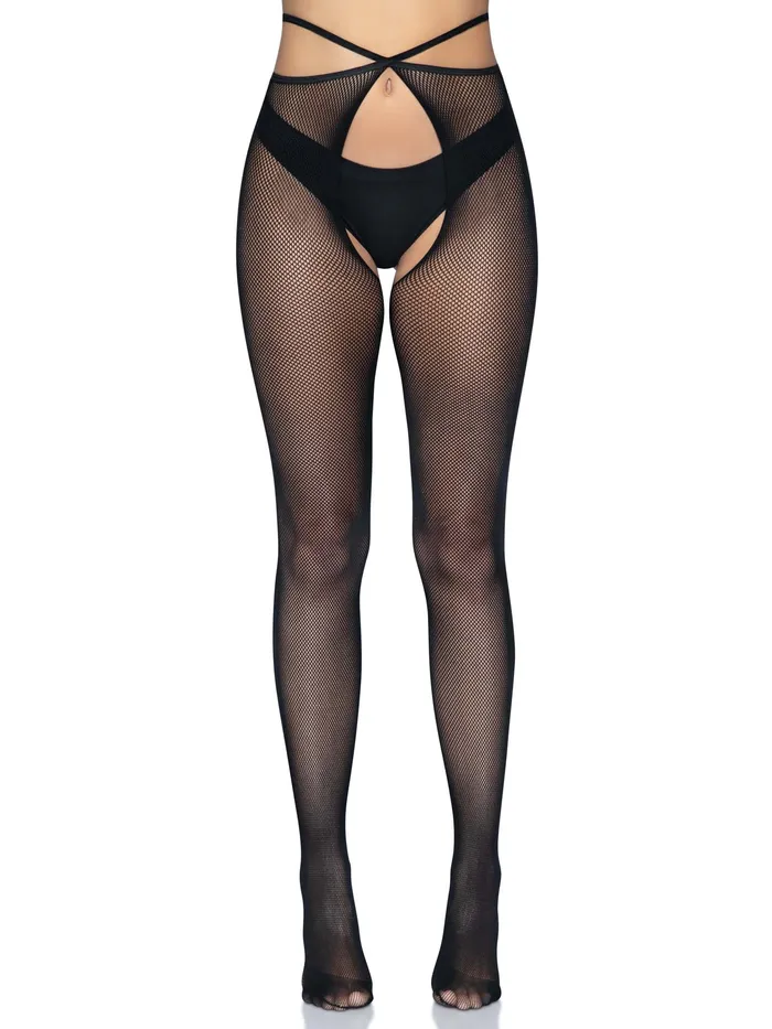 Leg Avenue Micro Net Strappy Crotchless Tights One Size One Size Black Bodystockings Playsuits Leg Avenue Micro Net Strappy Crotchless Tights One Size One Size Black Bodystockings Playsuits