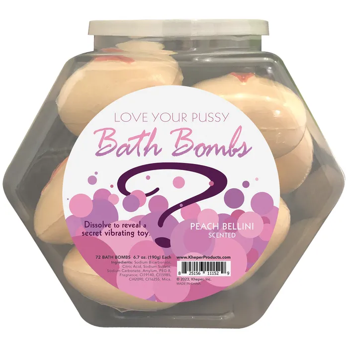 Love Your Pussy Bath Bomb Fishbowl Display of 9 Units Peach Bellini Kheper Games Male Sex Toys Love Your Pussy Bath Bomb Fishbowl Display of 9 Units Peach Bellini Kheper Games Male Sex Toys