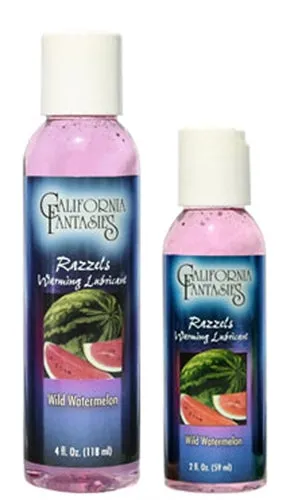 Lubricants California Fantasies Razzels Warming Lubricant Wild Watermelon 4 Oz Bottle