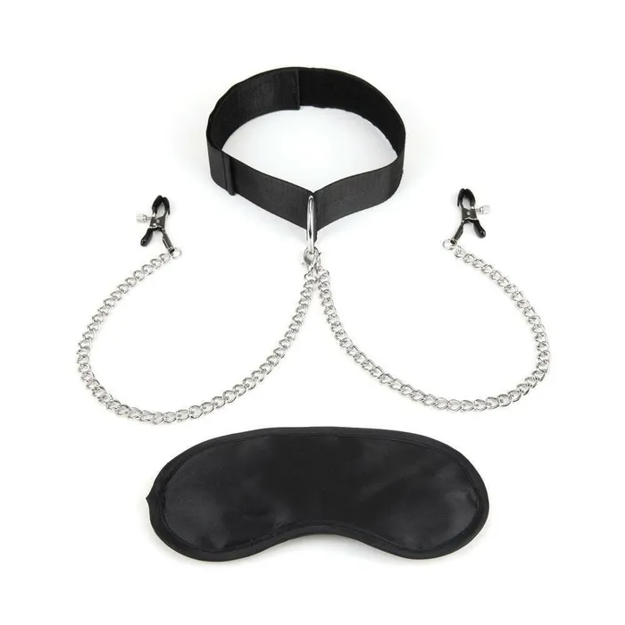 Lux Fetish Vibrators Collar and Nipple Clips