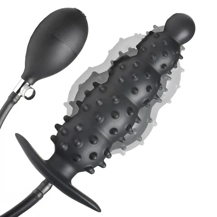 Male Sex Toys Ass Puffer Nubbed Silicone Inflatable Anal Plug XR Brands