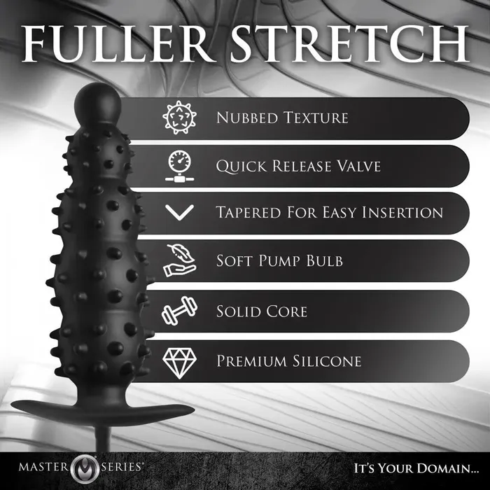 Male Sex Toys Ass Puffer Nubbed Silicone Inflatable Anal Plug XR Brands