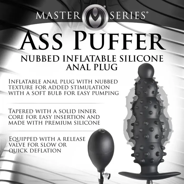 Male Sex Toys Ass Puffer Nubbed Silicone Inflatable Anal Plug XR Brands