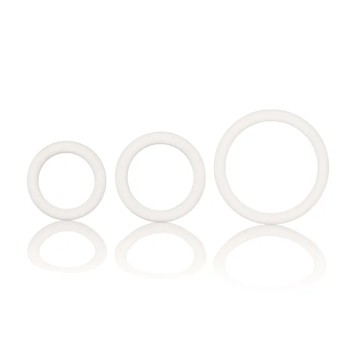 Male Sex Toys CalExotics Rubber Ring 3 Piece Set White