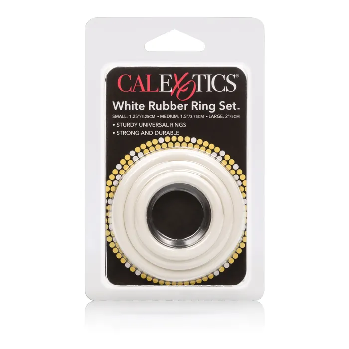 Male Sex Toys CalExotics Rubber Ring 3 Piece Set White