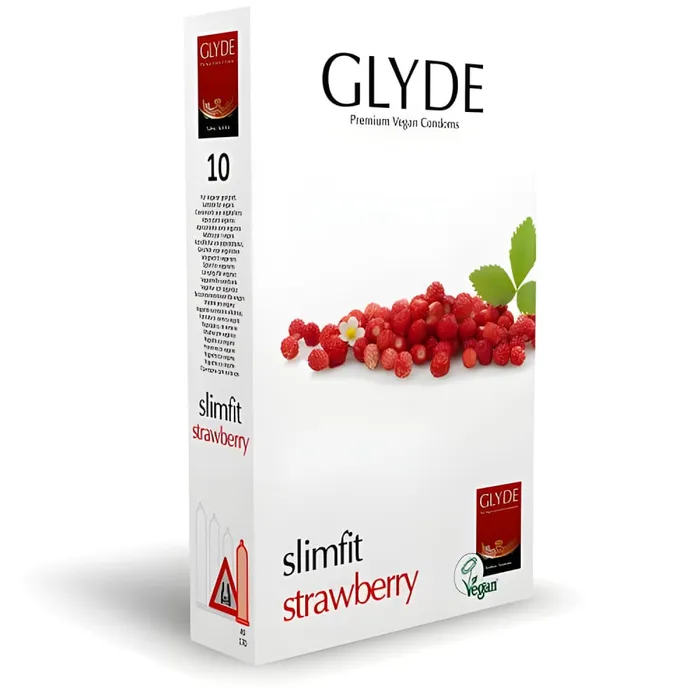Male Sex Toys Glyde Vegan Condoms Glyde Ultra Slimfit Strawberry Flavour Vegan Condoms 10 Pack Male Sex Toys Glyde Vegan Condoms Glyde Ultra Slimfit Strawberry Flavour Vegan Condoms 10 Pack