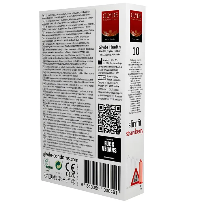 Male Sex Toys Glyde Vegan Condoms Glyde Ultra Slimfit Strawberry Flavour Vegan Condoms 10 Pack Male Sex Toys Glyde Vegan Condoms Glyde Ultra Slimfit Strawberry Flavour Vegan Condoms 10 Pack