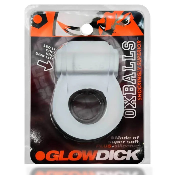 Male Sex Toys Oxballs Glowdick Cockring With Led Clear Ice