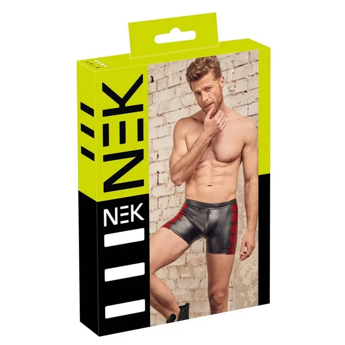 NEK Anal NEK Matte Look Pants In Black and Red NEK Anal NEK Matte Look Pants In Black and Red