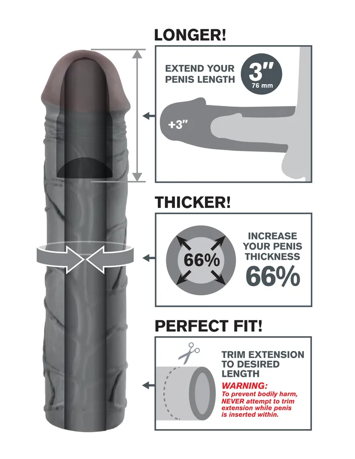 Pipedream Anal Introducing the Fantasy XTension Mega 3Inch Extension Experience the Ultimate Fulfillment