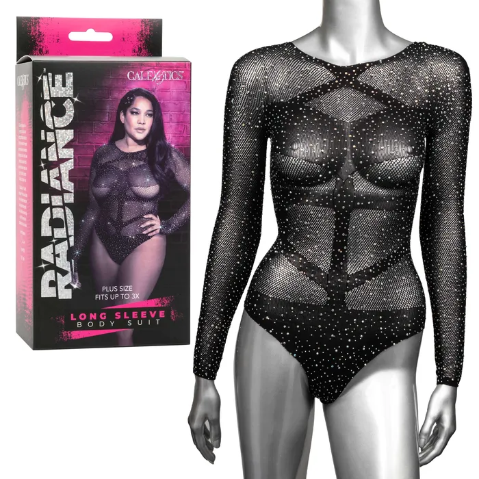 Radiance Long Sleeve Body Suit Queen Black CalExotics Anal