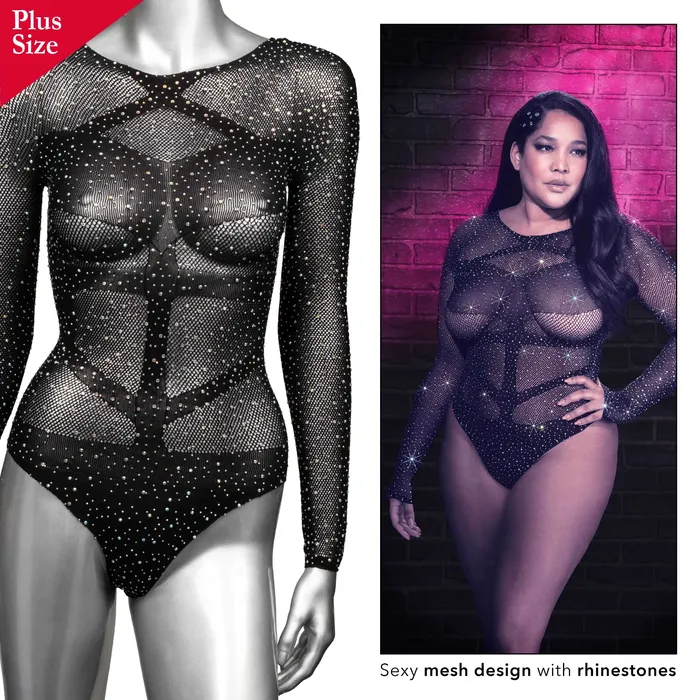 Radiance Long Sleeve Body Suit Queen Black CalExotics Anal Radiance Long Sleeve Body Suit Queen Black CalExotics Anal
