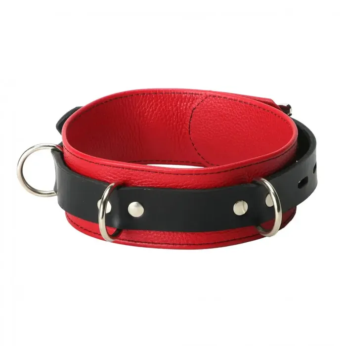Restraints Strict Leather Deluxe Red Leather BDSM Collar Luxury Locking Bondage Collar Restraints Strict Leather Deluxe Red Leather BDSM Collar Luxury Locking Bondage Collar