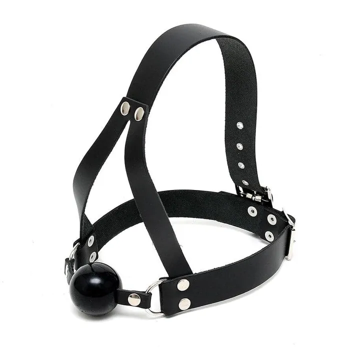Rimba Leather Ball Gag And Head Harness Male Sex Toys