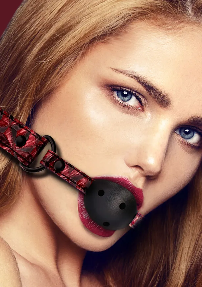 Shots Ouch Male Sex Toys Breathable Luxury Ball Gag Burgundy Shots Ouch Male Sex Toys Breathable Luxury Ball Gag Burgundy