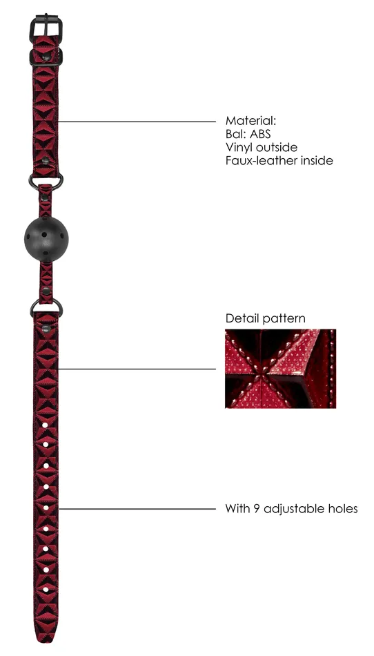 Shots Ouch Male Sex Toys Breathable Luxury Ball Gag Burgundy Shots Ouch Male Sex Toys Breathable Luxury Ball Gag Burgundy