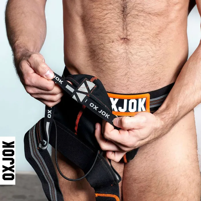 Slingjock Upthrust SliderStrap Jock Black Iron Medium OXJok Anal Slingjock Upthrust SliderStrap Jock Black Iron Medium OXJok Anal
