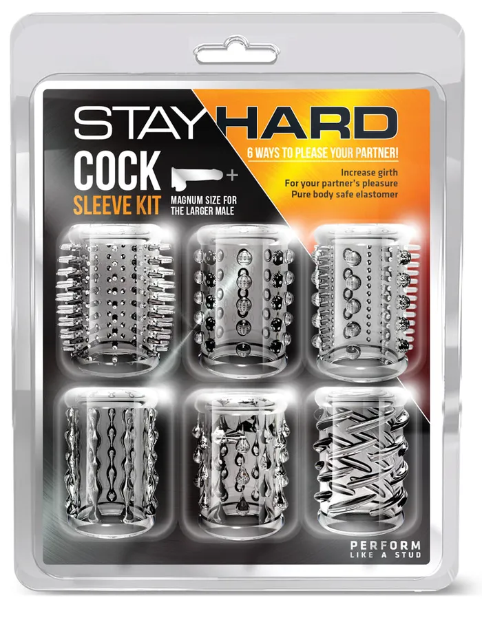 Stay Hard Cock Sleeve Kit Clear Blush Dildos