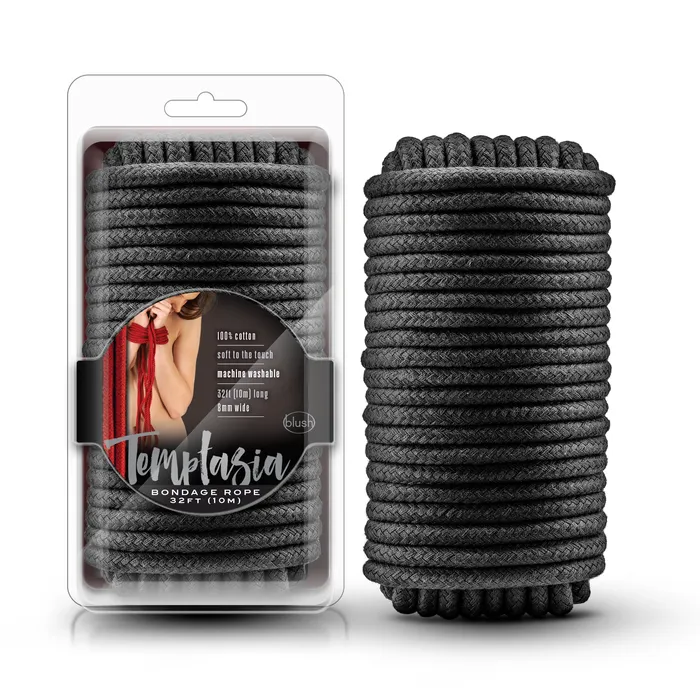 Temptasia Bondage Rope 32 Feet Black Blush Novelties Anal Temptasia Bondage Rope 32 Feet Black Blush Novelties Anal