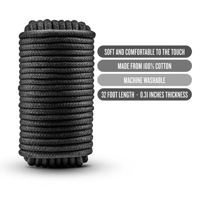 Temptasia Bondage Rope 32 Feet Black Blush Novelties Anal Temptasia Bondage Rope 32 Feet Black Blush Novelties Anal