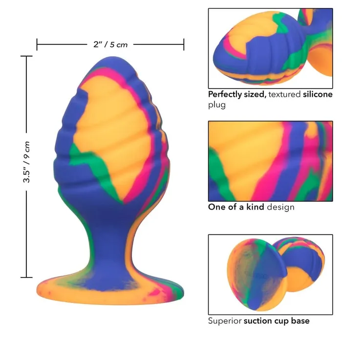 Toy Joy Sex Toys Anal Cheeky Large Swirl Tie Dye Butt Plug