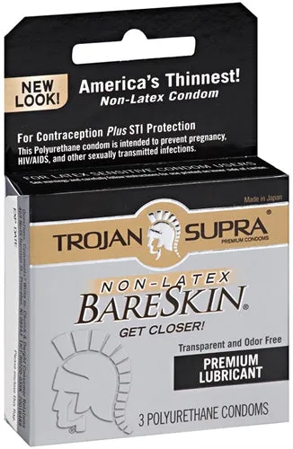 Trojan Condoms Trojan Supra Bareskin Polyurethane 3 Pack Enhancers Trojan Condoms Trojan Supra Bareskin Polyurethane 3 Pack Enhancers