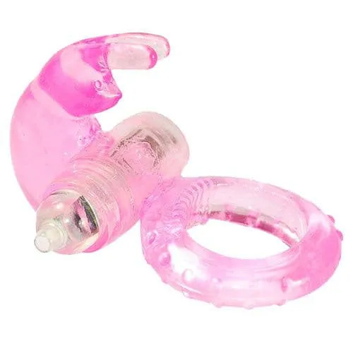 Various Toy Brands Vibrators Pink Jelly Vibrating Rabbit Cock Ring