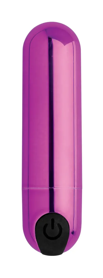 Vibrators 10x Rechargeable Vibrating Metallic Bullet Purple XR Brands