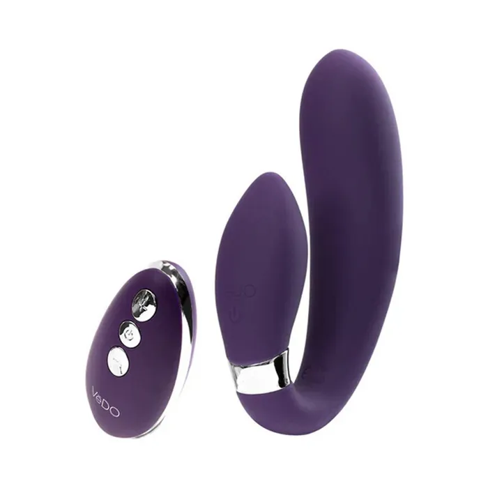 Vibrators Jeni CShaped Dual Motor Vibe With Remote Purple VeDO