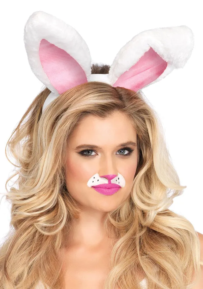 Vibrators Leg Avenue Plush Bunny Rabbit Ears Headband White