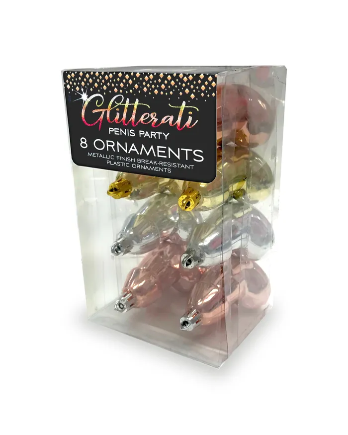Vibrators Little Genie Glitterati Penis Party Ornaments 8 Pcs Rose Gold